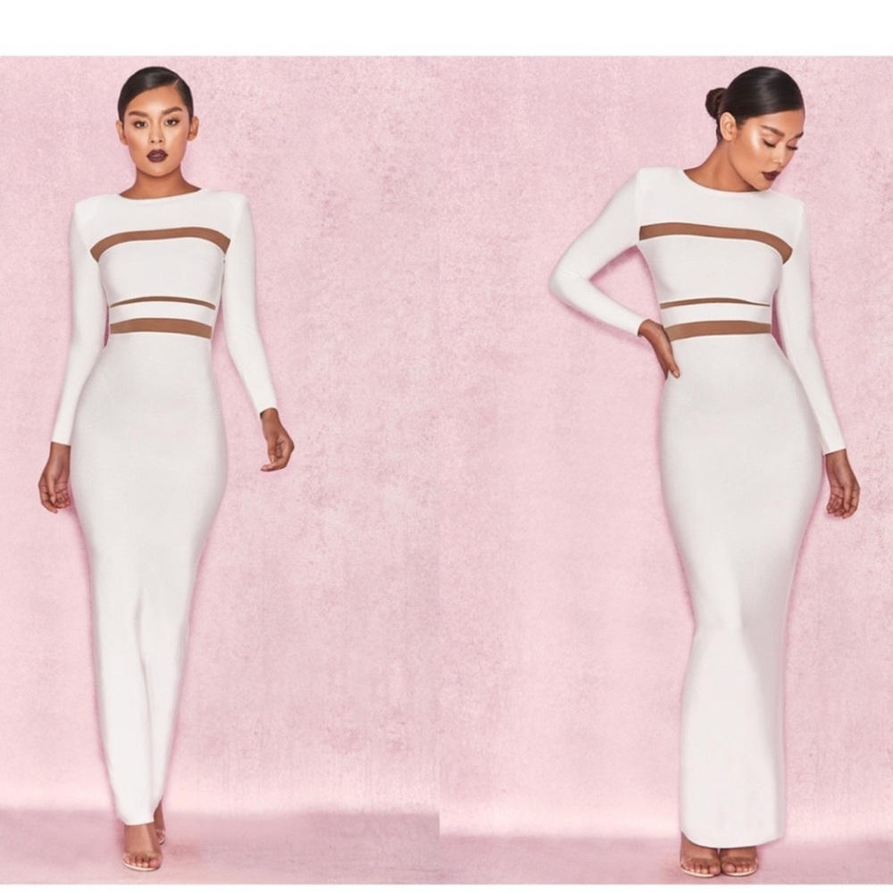 House of CB White Maxi Bandage dress